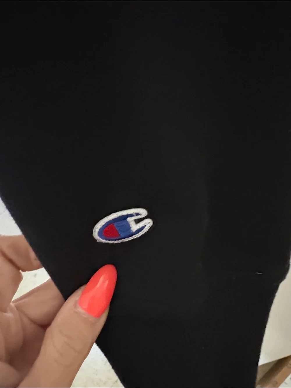 Champion Black Crewneck Hoodie with Logo